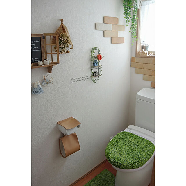Shooowkoの-芝生シリーズ トイレマット フタカバー 2点セット トイレマットセット 洗浄暖房用 肌触り抜群 洗える すべり止め加工の家具・インテリア写真