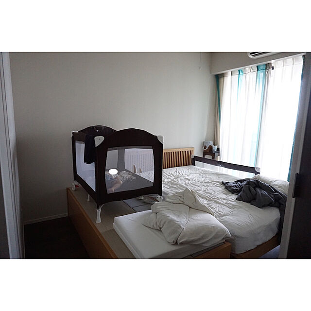 bunの-ポータブルベッドガードセーフティベルト付 ハイタイプ(1個)【カトージ(KATOJI)】[ベビーベッド 布団 寝具]の家具・インテリア写真