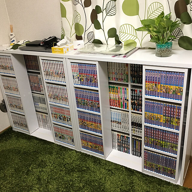 Asamiの-本棚 書棚 スライド 文庫 おしゃれ ダブルスライド本棚 木製の家具・インテリア写真