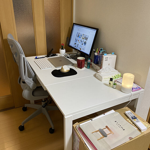 Momokaのイケア-[IKEA/イケア/通販]VANGSTA ヴァングスタ 伸長式テーブル, ホワイト[FD](a)(40375129)の家具・インテリア写真