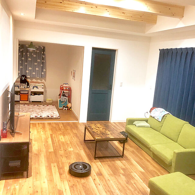 haruのニトリ-組み換え自由なフリースタイル。左右入れ替え、3人掛け＋オットマンにも。(GGR) の家具・インテリア写真