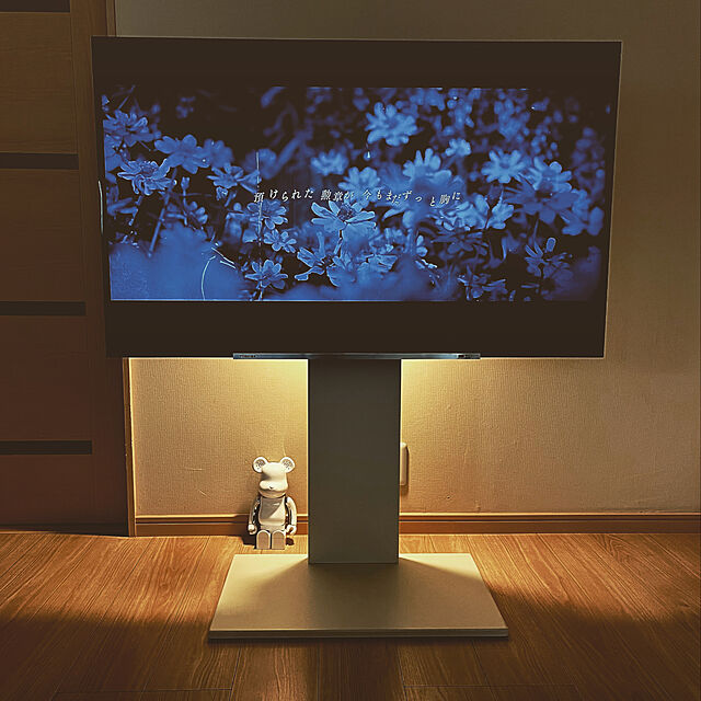 chiisanaehonのナカムラ-EQUALS イコールズ テレビ台 壁寄せテレビスタンド WALL V2 ハイタイプ 32～60V対応 サテンホワイトの家具・インテリア写真