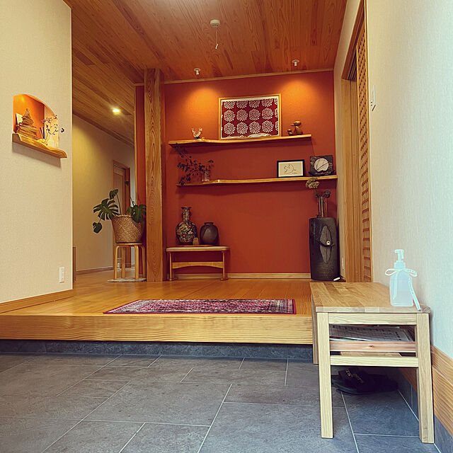 akime26の無印良品-無印良品 木製ベンチ/板座/オーク材 幅100×奥行37×高さ44cm 82855241の家具・インテリア写真