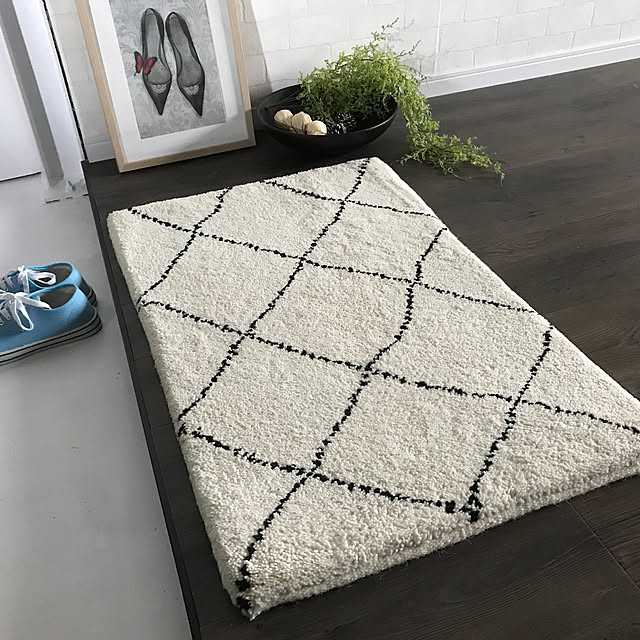 Rugs-Factoryの-【得々クーポンあり！】 玄関マット 室内 おしゃれ 北欧 モロッコ マット モロッカン柄 ベニワレン ギャベ の厚み 手織り 45x75 【送料無料】 厚手 ギャッベの家具・インテリア写真