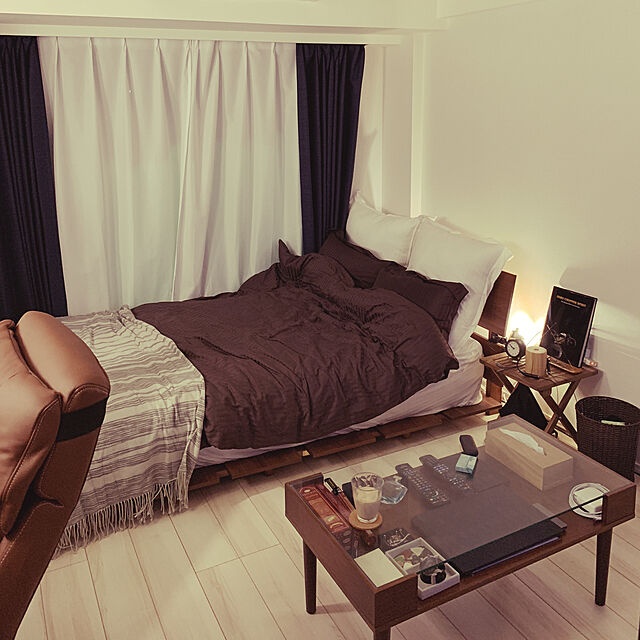 Satoruのニトリ-シングルベッドフレーム(S/SD トロップ3 MBR) の家具・インテリア写真