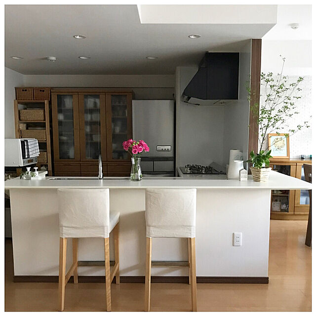 Yoshikoのイケア-【送料無料】IKEA/イケア　HENRIKSDAL　バースツール　カウンターチェア　背もたれ付き　オーク　リッネリード ナチュラル　サイズ：63cmの家具・インテリア写真