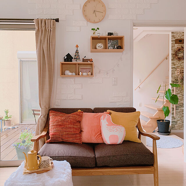 chisaのニトリ-クッションカバー(ラミ2 YE)  『玄関先迄納品』 『1年保証』の家具・インテリア写真