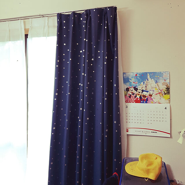 soupinmamaのニトリ-遮光1級カーテン(ステラ ブルー 100X110X2) の家具・インテリア写真