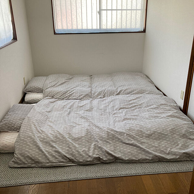 kazu-cafeのニトリ-布団・ベッド共通カバー3点セット シングル(シンプルGY) の家具・インテリア写真