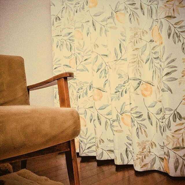 09AmR20のニトリ-遮光2級・遮熱カーテン(レモンリーフ グリーン 100X178X2) の家具・インテリア写真