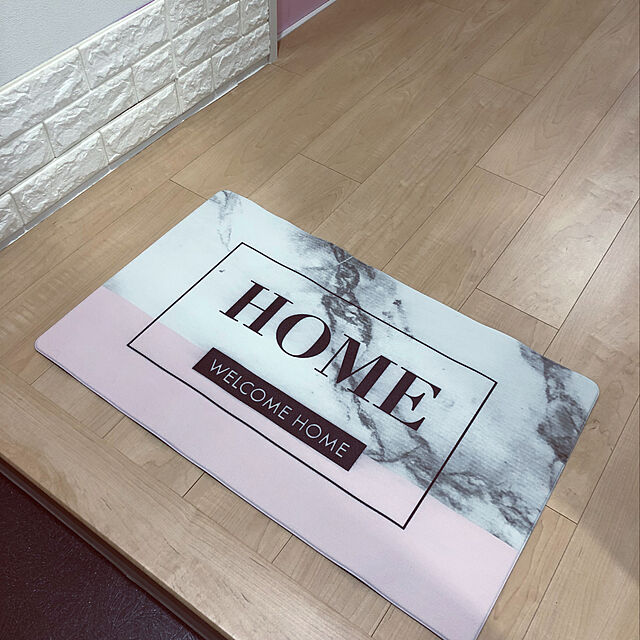 risachinの-フロアマット 玄関マット 45cm×75cm キッチン エントランス バスマット ピンク 大理石柄 北欧 在庫限り fmat-0012の家具・インテリア写真