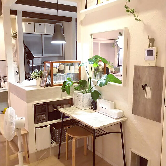 mugiichiのニトリ-キッチンボード(アルミナ2 120KB DBR) の家具・インテリア写真