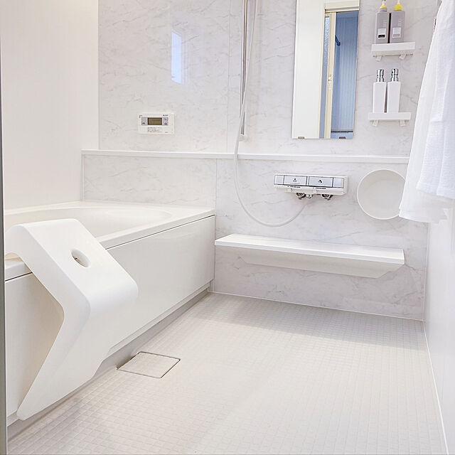 Yuzu-hiのマーナ-マーナ マグネット 湯おけ 湯桶 ホワイト 洗面器 収納 マグネット 風呂桶 洗面ボウル 浴室 バスルーム おしゃれ きれいに暮らすの家具・インテリア写真