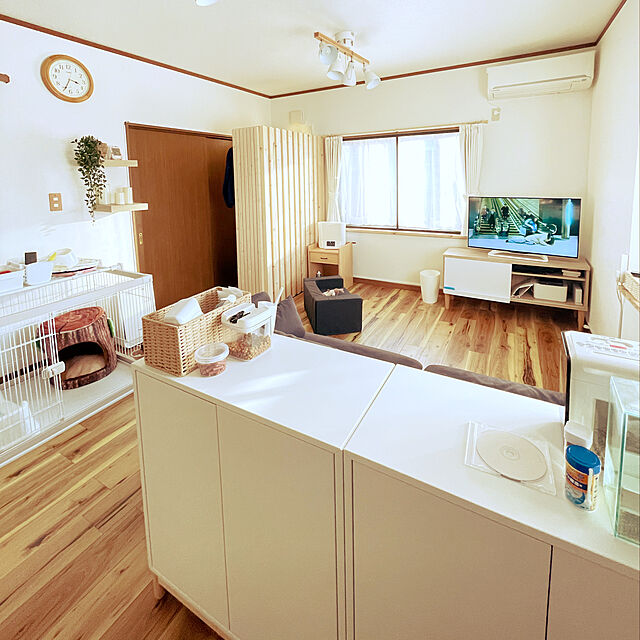 Fumiのイケア-ＩＫＥＡ/イケア　EKET/エーケト　キャビネット 扉2/棚板1付き70x35x70 cm　ホワイト(803.339.53)の家具・インテリア写真
