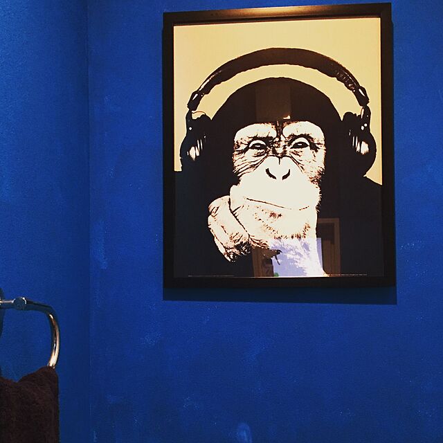 Kazukiの-ポスター「ヘッドホンと猿/Steez-Headphone Monkey」額付き プレゼント ギフト 各種お祝い 誕生日【インテリア】【絵画インテリア】の家具・インテリア写真