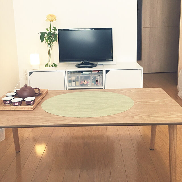 warabimochiのコンポジット-ottostyle.jp 木製折りたたみテーブル 90×45×35cm 【アッシュ】 センターテーブル リビングテーブル ローテーブルの家具・インテリア写真