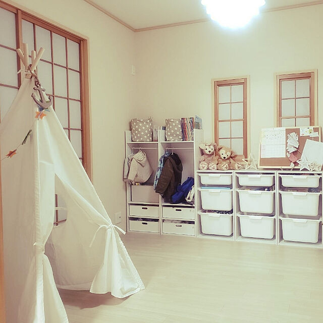 mimimimiのニトリ-カラーボックス Nカラボ A4-2段(ホワイトウォッシュ) の家具・インテリア写真