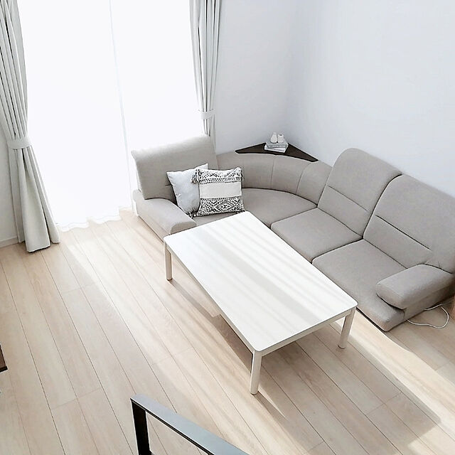 Kieのニトリ-コーナーローソファ4点セット(Nゲート ファブリックBE) の家具・インテリア写真