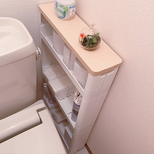 izumiのニトリ-木天板スマートワゴン幅125 4段(F2540 グレー) の家具・インテリア写真