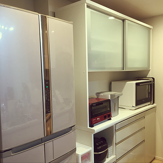 松田家具 キッチンボード 食器棚 完成品 日本製 ミドルハイカウンター