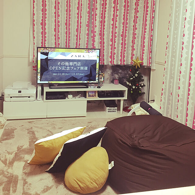 ayapiのニトリ-円形ビーズクッション(ホーム2 YE) の家具・インテリア写真