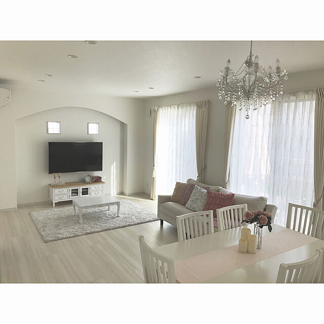 Marron_creamの萩原-シャビーシックテレビ台 ブロカント 幅120cm ホワイト MTV-7323WHの家具・インテリア写真