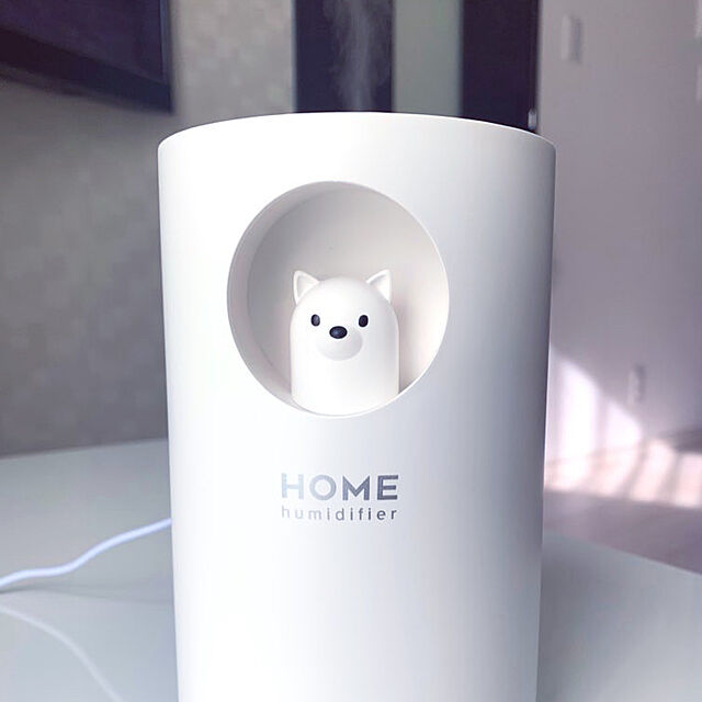 Yu2up0n3のケータイ屋24-HOME Humidifier 超音波加湿器 犬 ホワイト 卓上 7色LEDライト 8時間連続加湿 USB給電の家具・インテリア写真