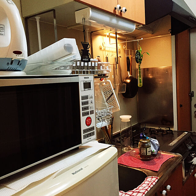 shi-のアーネスト-キッチンカウンター 突っ張りキッチンラックＰＸ ２段・ワイド 送料無料(直送) 水切り ラック 水切りラック シンク上 水切りかごの家具・インテリア写真