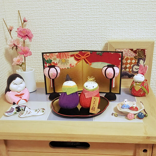 BuBuの-ぼんぼり 大 （8.5cm） 一対 雛人形 小道具 自由に飾ってオリジナルひな人形に 雛人形 小物 道具 単品 ボンボリ 雪洞 ちりめん おしゃれ 小さい 人気 ミニチュア ミニ お雛様 ひな祭り 飾り 京都 日本製の家具・インテリア写真