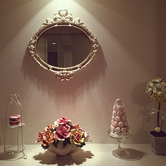 hatsumiの-鏡 壁掛け イタリア製 楕円形 ミラー Mirror ホワイト ユーロマルキの家具・インテリア写真