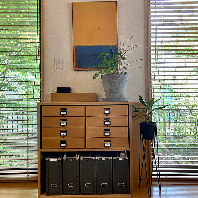 kamiの無印良品-無印良品 スタッキングシェルフ ワイド 2段 オーク材 幅81.5×奥行28.5×高さ81.5cm 良品計画の家具・インテリア写真