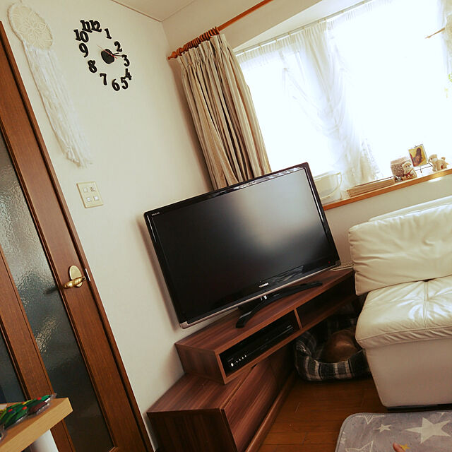mayumiのニトリ-奥行き40cm伸長式テレビ台(100-180cm BR) の家具・インテリア写真