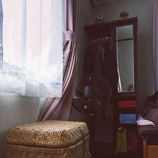 hanareのKUROSHIO-ミラー付ハンガーラック　国産　お出かけ前の身だしなみチェック　キャスター　扉付き　の家具・インテリア写真