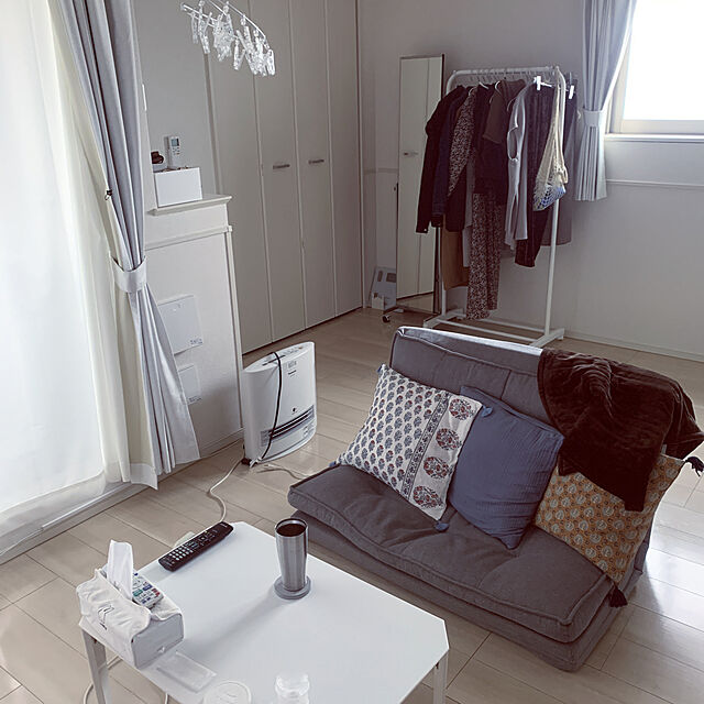 Koharuuuuのニトリ-カジュアルソファ(キッド3 GY) の家具・インテリア写真