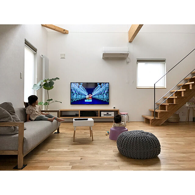 kの山崎実業-山崎実業(Yamazaki) ローサイドテーブル ホワイト 約W35×D35×H35cm プレーン PLAIN ローテーブル サイドテーブル 4229の家具・インテリア写真