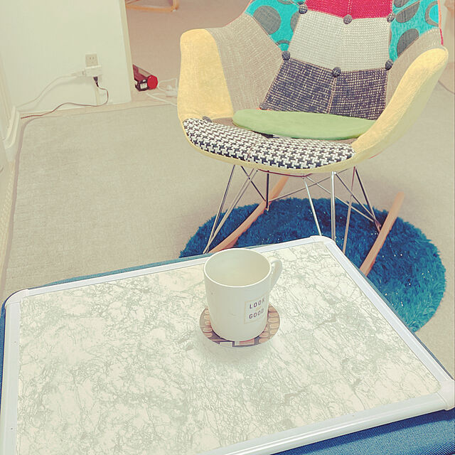 aikoのニトリ-ふわふわやわらかラグ(フィールソフト GY 直径90) の家具・インテリア写真