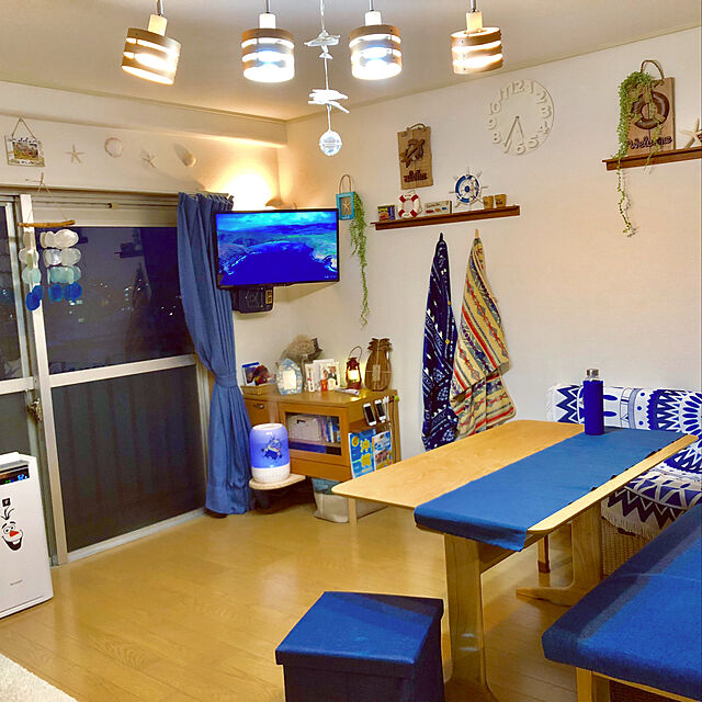 kuma_chan7のHC fan-HC fan 壁掛け 浮き輪 マリン系 地中海 西海岸 ハワイ 風 インテリア オブジェ 雑貨 赤青 2色セット 選べる 25cm 35cm 45cm (25cm)の家具・インテリア写真