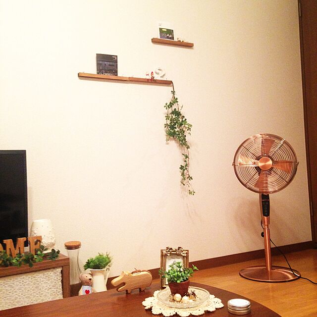 miyochanのドウシシャ-Pieria(ピエリア) 30cm メタルハイリビング扇風機 ブロンズ フルリモコン式 風量3段階切替 アロマケース付きの家具・インテリア写真