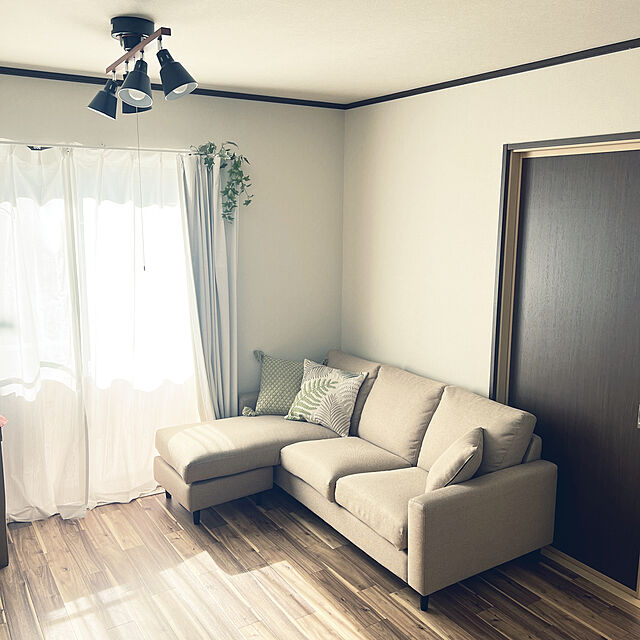 SquarePantsのニトリ-布張りカウチソファ( CA2 DR-BE) の家具・インテリア写真