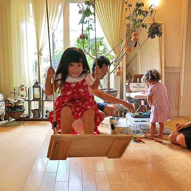 satochanのPellor-Pellor ブランコ 木製 子供 大人用 木製ブランコ 屋外 屋内 最大耐荷重約100kg 調整可能なロープ長さ 子供プレゼントの家具・インテリア写真