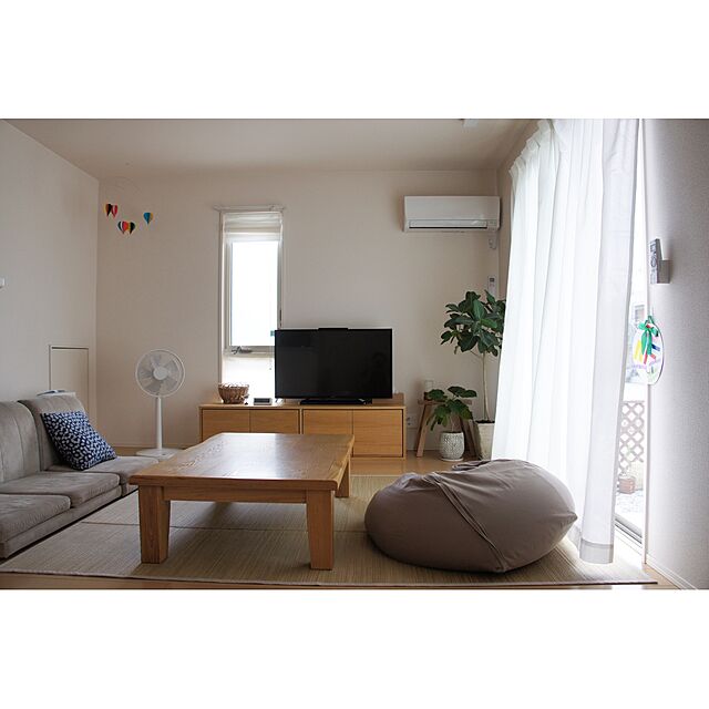 kagi___の無印良品-無印良品 扇風機･リモコン付(低騒音ファン･サーキュレーションタイプ) ハイポジション･R30M-HRB-W 15236510の家具・インテリア写真