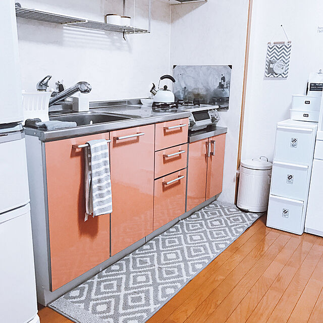 o2o1.e1-m1のオカ-オカ クレスタ キッチンマット 約45cm×120cm (グレー)の家具・インテリア写真