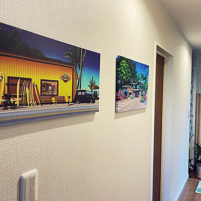 aarisaaの-栗山義勝 キャンバスピクチャー 「Haleiwa」 PUKR-2003 ハレイワ ノースショア 高さ35×幅55×奥行き1.6cmの家具・インテリア写真