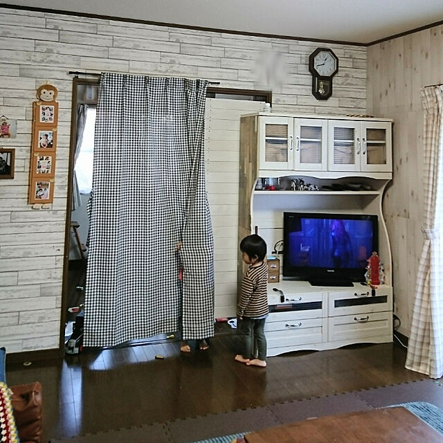 dadaの-ギンガムチェックの綿混カーテンの家具・インテリア写真