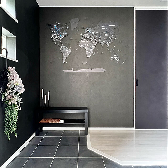 kazehaの合同会社リベルタジャパン-3D Wood World Map ブラック 壁掛け木製世界地図 Lサイズの家具・インテリア写真