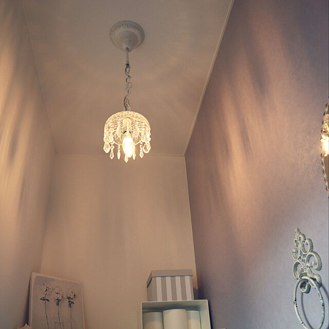 myuuの-【Libra】 シャンデリア ペンダントライト OV-011/1 perle chandelier アンティーク 北欧ビンテージ カントリー ガラス ダイニングの家具・インテリア写真