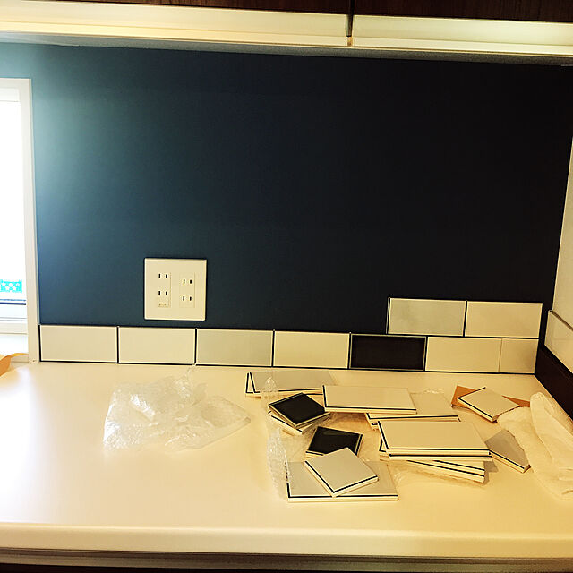 fujikoの-タイルシール キッチン  DIY 壁 カフェ風 サブウェイタイル マンハッタンドーナツ 半マス 2枚セット 日本製 CSZの家具・インテリア写真