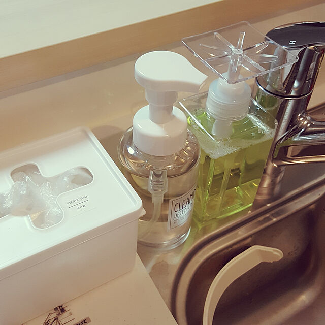 penkoのプロトワーク-プロトワーク かたポン 洗剤 ボトル ディスペンサー プラスチック製 日本製 400ml クリア スクエアの家具・インテリア写真