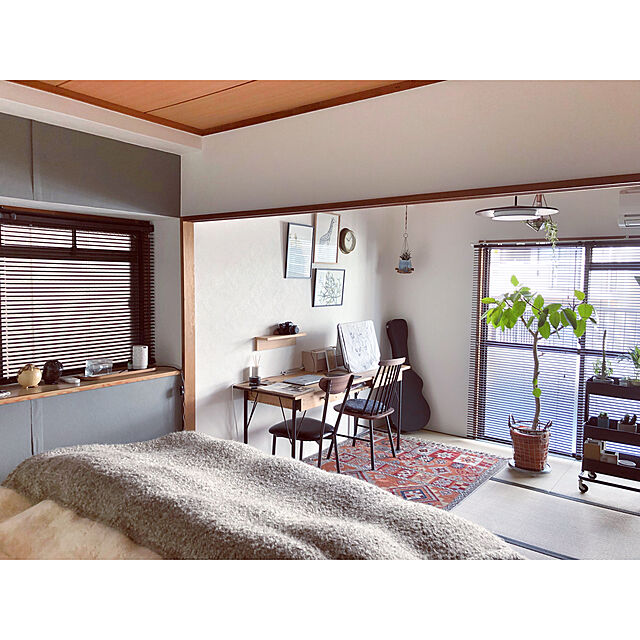 hitomiのニトリ-木目ブラインド(リンクス3 DBR 60X98) の家具・インテリア写真