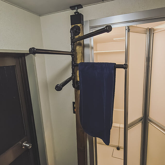 Hidejiiiの-ガス管 DIY ブラックパイプ 棚 タオル掛け ハンガー ラック アイアン パーツ パイプ20cmの家具・インテリア写真